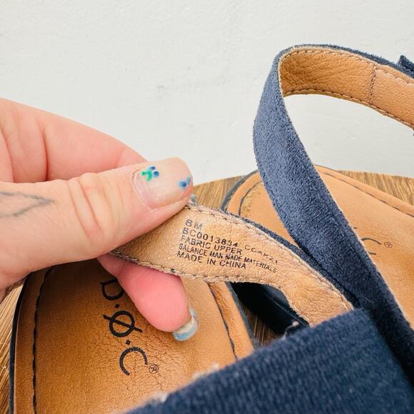 BOC Black Fabric Strappy Slingback Sandals Women’s Size 8 - Picture 9 of 10